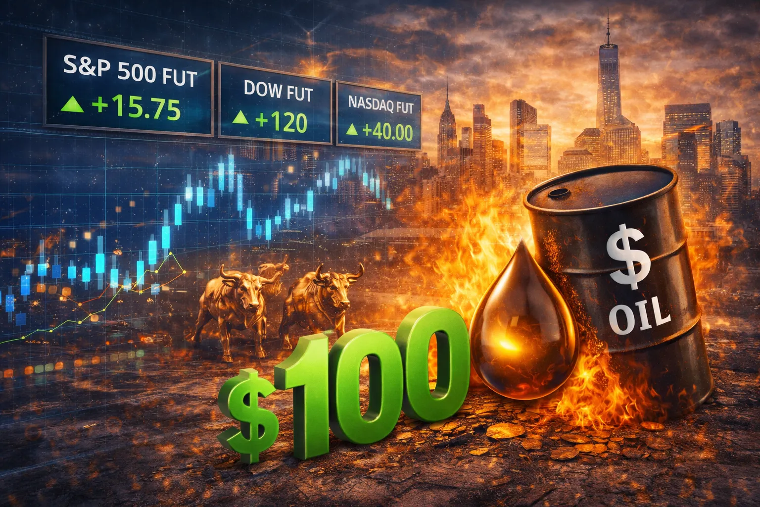 استقرار العقود الآجلة للمؤشرات الأميركية مع ارتفاع أسعار النفط فوق 100 دولار